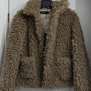 Zara Soft Fluffy Teddy Coat - XS - NWT